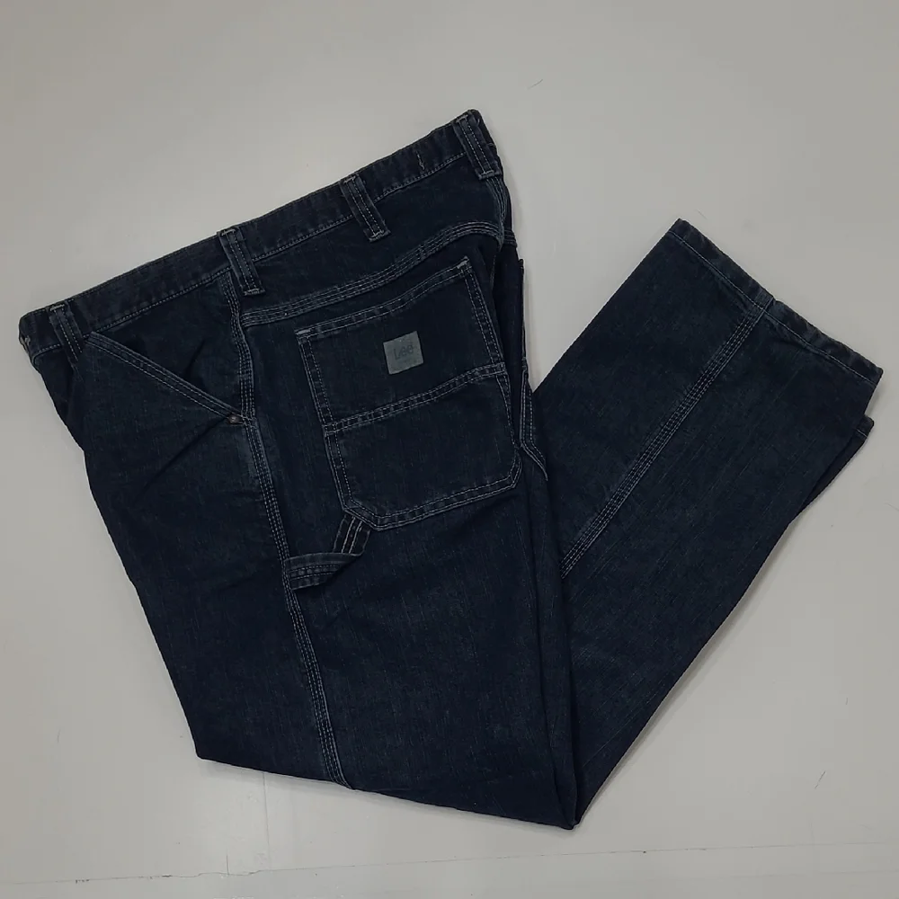 Lee Dungarees Carpenter Jean Relaxed Bootcut Fit Straight Leg Dark Wash Work